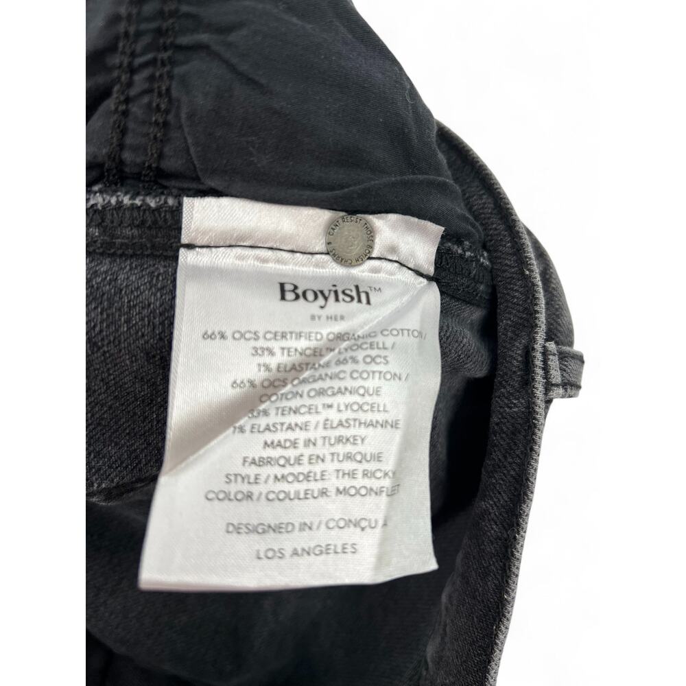 BOYISH 28 Rickey flare leg jeans in black 32" inseam Button Fly Flare  Revolve - Picture 13 of 13